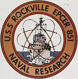 Badge of the Rockville while operating as a research ship in 1961