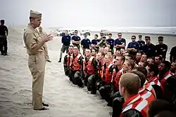 First Phase Then-Chief of Naval Operations (CNO) Adm. Mike Mullen addresses the remaining trainees of Class 266 at the end of "Hell Week."