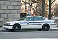 A discontinued Chevrolet Impala police car used by the U.S. Park Police.