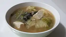 Ugeoji-ureong-doenjang-guk (soybean paste soup with ugeoji and river snails)