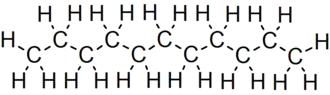 Skeletal formula of undecane with all implicit carbons shown, and all explicit hydrogens added