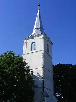 Unitarian church tower in Mărtiniș