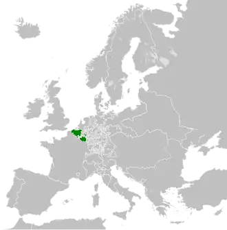 The United Belgian States' territory in 1790