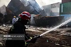 Firefighting at the scene