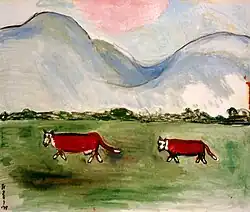 Untitled Cows in a Field, 1927