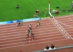 Image 15The 100 m final at the 2008 Summer Olympics (from Track and field)