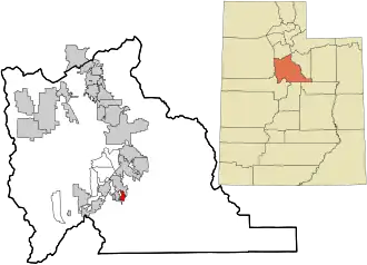 Location in Utah County and the state of Utah