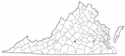 Location of Pamplin City, Virginia
