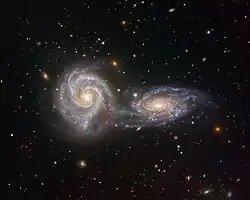 Arp 271 taken by the VIMOS instrument on ESO's Very Large Telescope.[16]