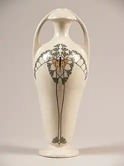 Vase with stylized decor of a butterfly, 1903-10.