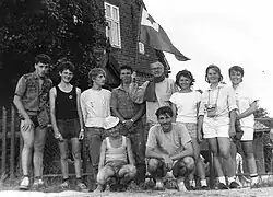 Nienacki (fifth from left) in 1991