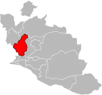 Situation of the canton of Sorgues in the department of Vaucluse