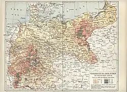 Distribution of Jews in Imperial Germany