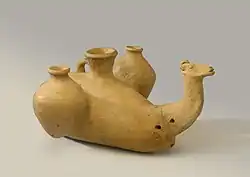 Vessel in the form of a recumbent camel with jugs, 250 BC – 224 AD, Brooklyn Museum