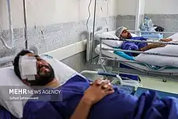 Victims of the incident in hospital