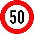 127: Maximum speed limit (50 km/h)