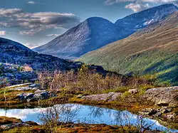 Mountain landscape near Kvalsund in Hammerfest Municipality