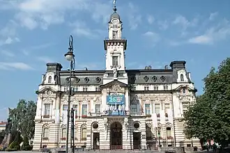 Nowy Sącz Market Square with the city hall