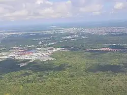 Sibu District view from above the Permai Jaya housing estate.