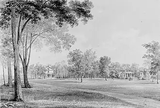 View of the David Hosack Estate, Hyde Park, New York, from the South, c. 1832