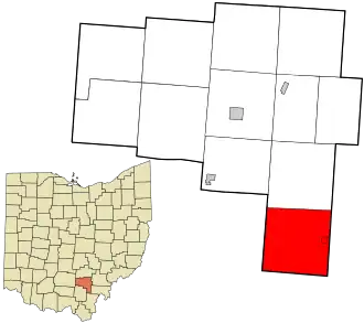 Location in Vinton County and the state of Ohio.