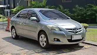 Pre-facelift Indonesian market Toyota Vios G (NCP93R) with unique "V" grille ornaments
