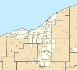 Location of Willowick in Greater Cleveland