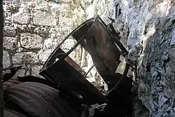 The rusting remains of a World War II searchlight on the Northern Defences