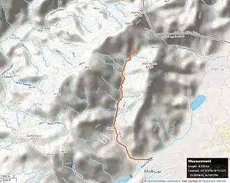 Map of Wadi Danhah - Wadi Zanhah - Emirate of Fujairah