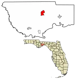 Location in Wakulla County and the state of Florida