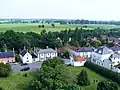 An aerial view of Wangford from the Church Tower
