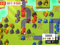 A top-down view of the battlefield.