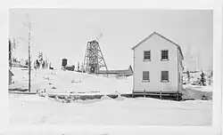 Orlac Gold Mines head shaft and warehouse February 1946