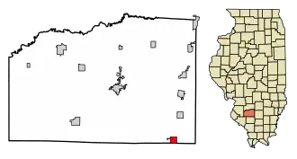 Location of Du Bois in Washington County, Illinois.