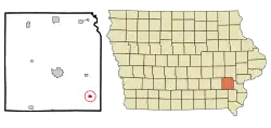 Location of Crawfordsville, Iowa