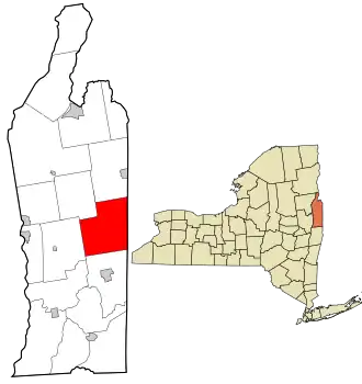 Location in Washington County and the state of New York.