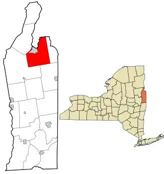 Location in Washington County and the state of New York.