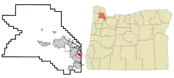 Location of Metzger, Oregon