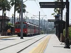 A trolley at Washington Street station