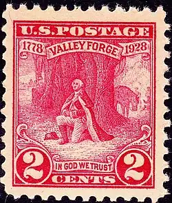 Washington at Prayer, Valley Forge, issue of 1928, 2c