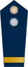 Blue epaulette with a silver button and 1 big golden stripe