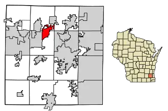 Location of Hartland in Waukesha County, Wisconsin.
