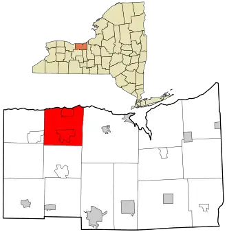 Location in Wayne County and the state of New York.