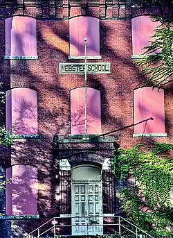 Photograph of an entrance to the school building