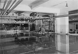 PJ Wemelsfelder and an assistant at work in the Waterloopkundig Laboratorium (Hydraulic Research Laboratory), 1931.