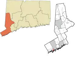 Old Greenwich's location within the Western Connecticut Planning Region and the state of Connecticut