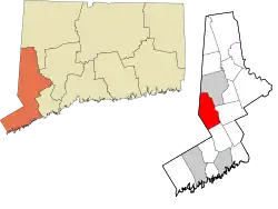 Ridgefield's location within the Western Connecticut Planning Region and the state of Connecticut