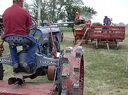 Wheat threshing demonstration at Goessel Threshing Days in Goessel, Kansas, 2010