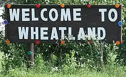 Wheatland welcome sign