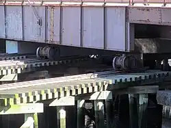 Wheel detail below draw section in June 2017